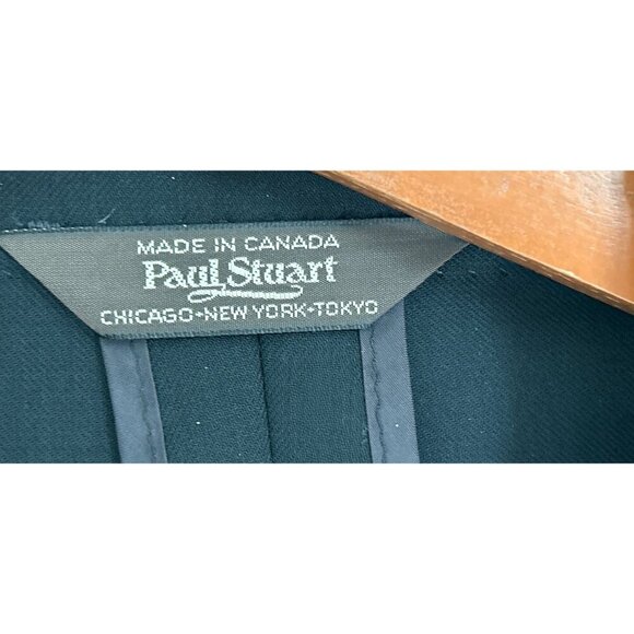 Paul Stuart Mens Classic Black Wool Suit Jacket 2 Button Notch Lapel Blazer Size - Picture 6 of 9